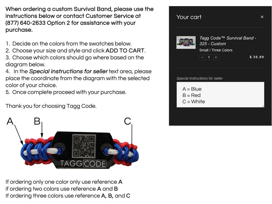 Tagg Code™ Survival Band - 550 - Custom - Tagg Code